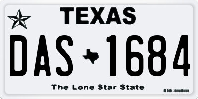 TX license plate DAS1684