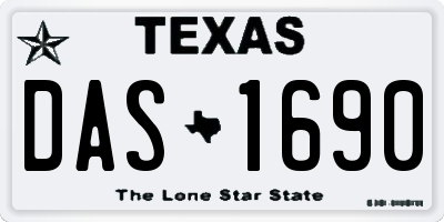 TX license plate DAS1690