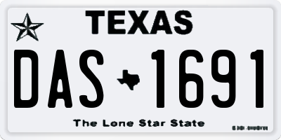 TX license plate DAS1691