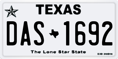 TX license plate DAS1692