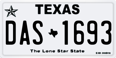 TX license plate DAS1693