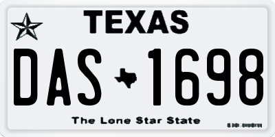 TX license plate DAS1698