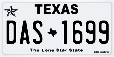 TX license plate DAS1699