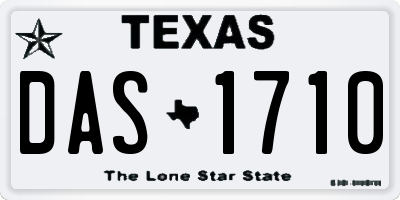 TX license plate DAS1710