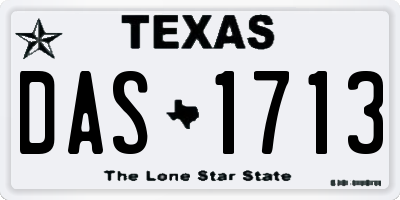 TX license plate DAS1713