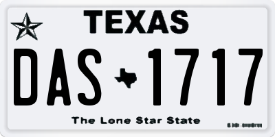 TX license plate DAS1717