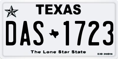 TX license plate DAS1723
