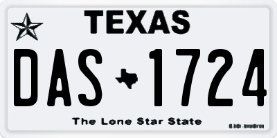 TX license plate DAS1724