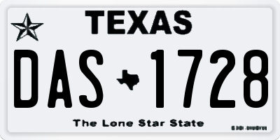 TX license plate DAS1728