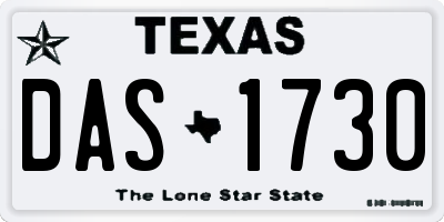 TX license plate DAS1730