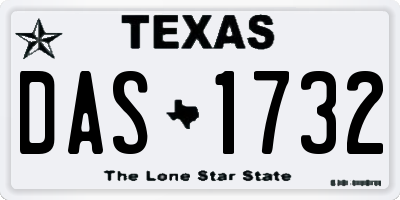 TX license plate DAS1732