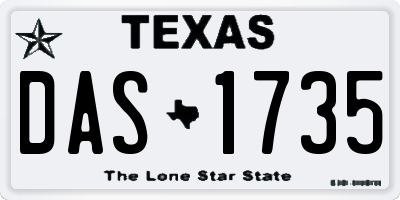 TX license plate DAS1735