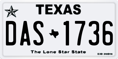 TX license plate DAS1736