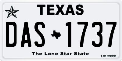 TX license plate DAS1737