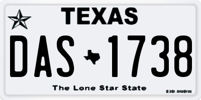 TX license plate DAS1738