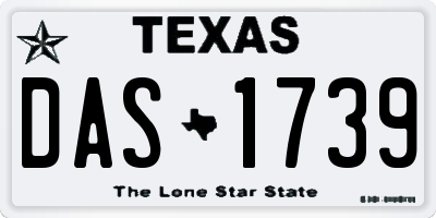 TX license plate DAS1739
