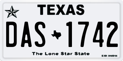 TX license plate DAS1742