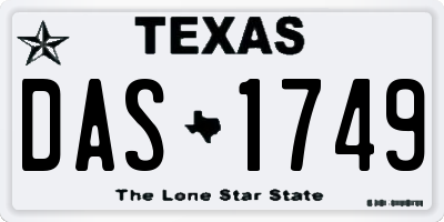 TX license plate DAS1749