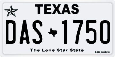 TX license plate DAS1750