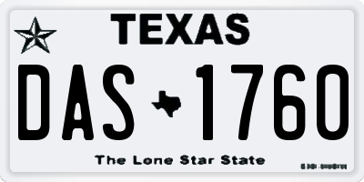 TX license plate DAS1760