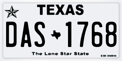 TX license plate DAS1768