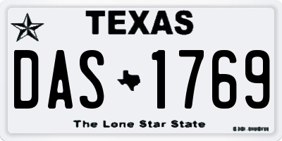 TX license plate DAS1769