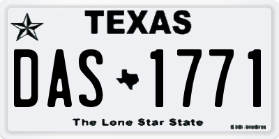 TX license plate DAS1771