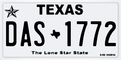 TX license plate DAS1772