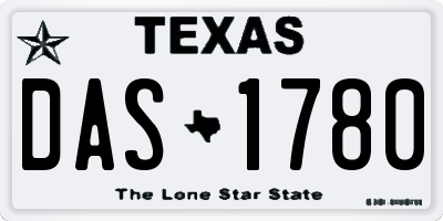 TX license plate DAS1780