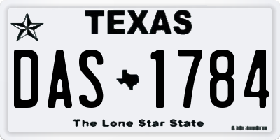 TX license plate DAS1784