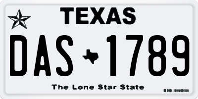 TX license plate DAS1789