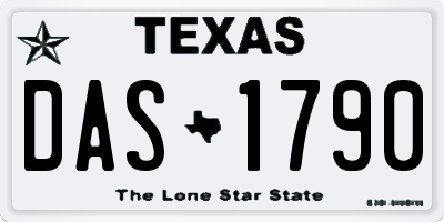 TX license plate DAS1790