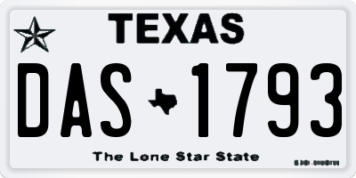 TX license plate DAS1793
