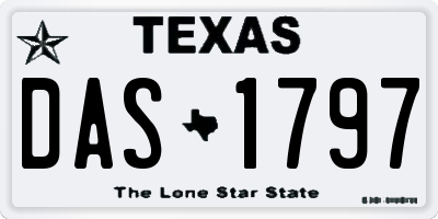 TX license plate DAS1797