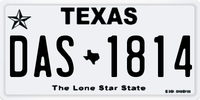 TX license plate DAS1814