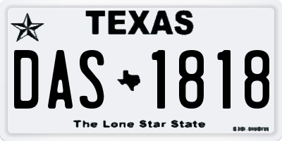 TX license plate DAS1818