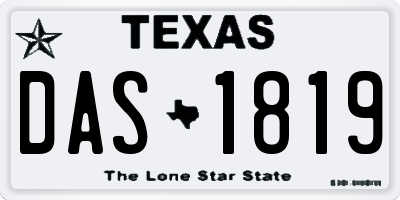 TX license plate DAS1819
