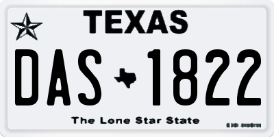 TX license plate DAS1822