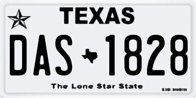 TX license plate DAS1828