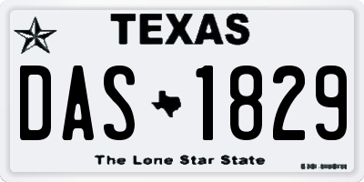 TX license plate DAS1829