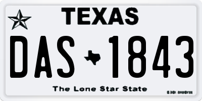 TX license plate DAS1843