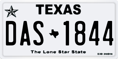 TX license plate DAS1844