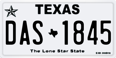 TX license plate DAS1845