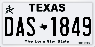 TX license plate DAS1849