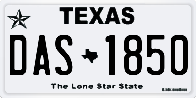 TX license plate DAS1850