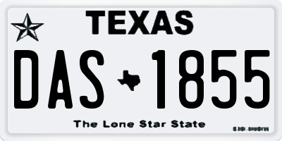 TX license plate DAS1855
