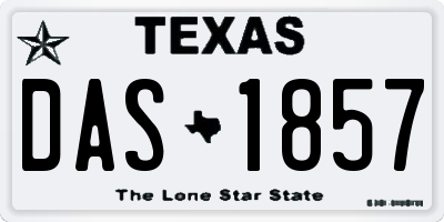 TX license plate DAS1857