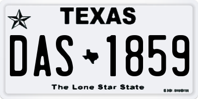 TX license plate DAS1859
