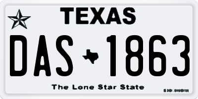 TX license plate DAS1863