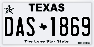 TX license plate DAS1869